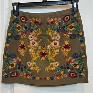 Altar'd State Yellow and Red Embellished Mini A-Line Skirt